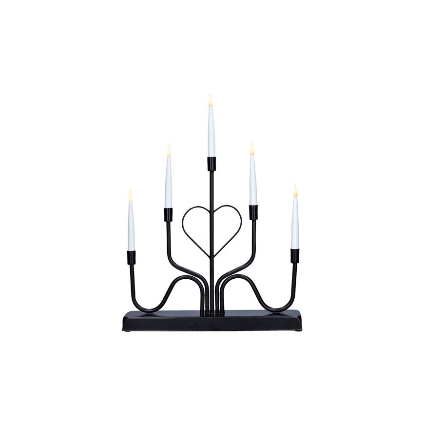 LED kalėdinė žvakidė, 5xLED/2xAA, šiltai balta