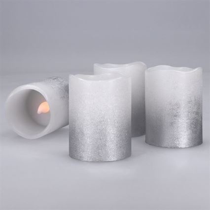 Rinkinys, 4 vnt. LED žvakių iš natūralaus vaško, LED/1xCR2032, šiltai balta