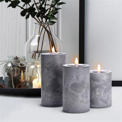 Komplektas: 3 LED žvakės, LED/2xAA, šilta balta