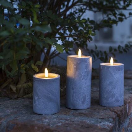 Komplektas: 3 LED žvakės, LED/2xAA, šilta balta