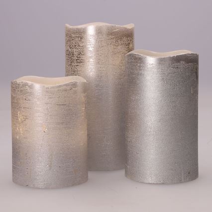 Rinkinys — 3 LED žvakės, LED/3×AAA, šiltai balta