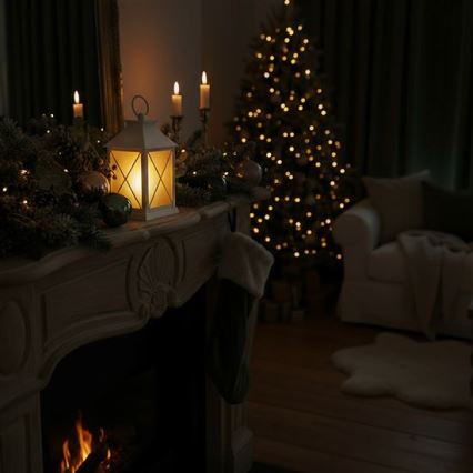 LED kalėdinis žibintas LED/2xAA šiltai balta