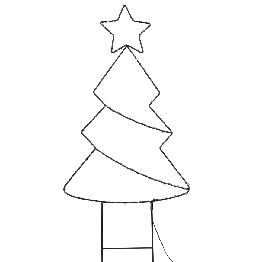 LED lauko kalėdinė dekoracija – eglutė, 85 LED, 3x AA, IP44, šiltai balta