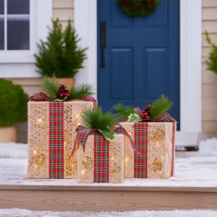 RINKINYS 3x LED Kalėdinė dovana 48xLED/3,6W/230V IP44 šiltai balta