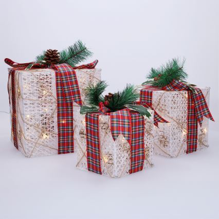 RINKINYS 3x LED Kalėdinė dovana 48xLED/3,6W/230V IP44 šiltai balta