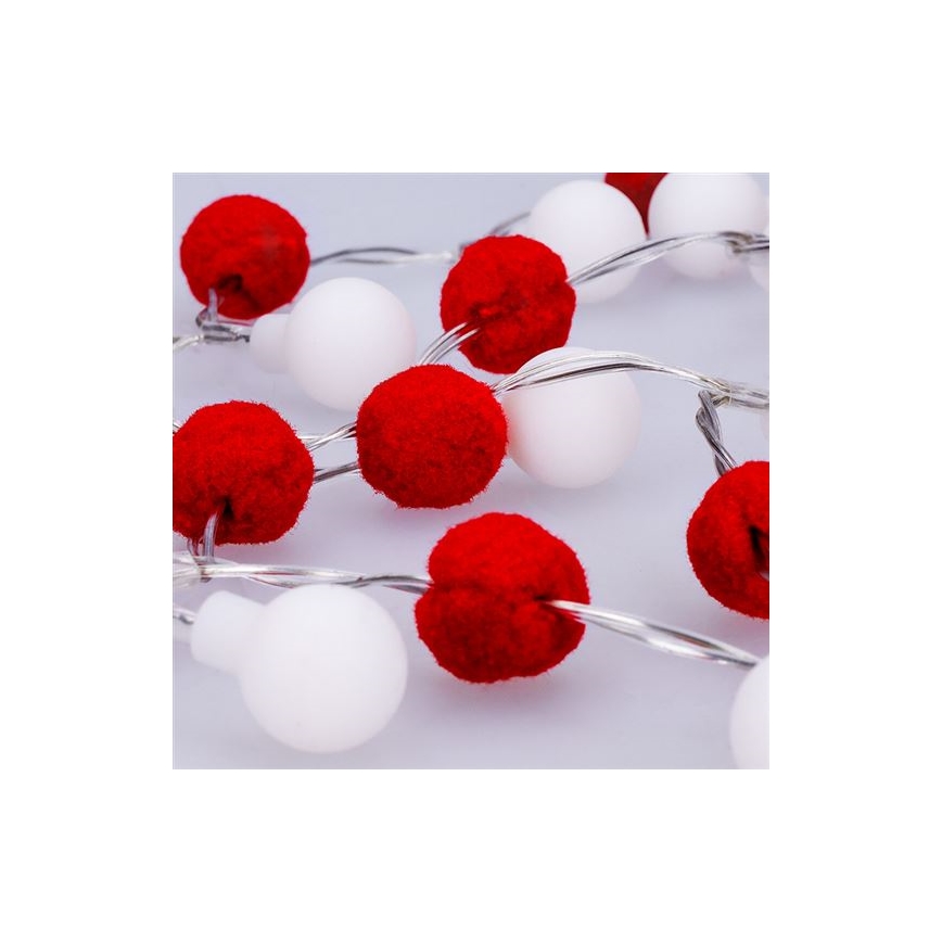 LED girlianda 20xLED/2xAA 1,8 m šilta balta