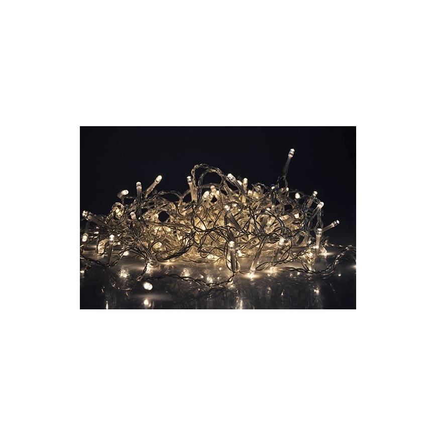 LED lauko užuolaida 120 x LED / 8 režimai, 9 m, IP44, šiltai balta