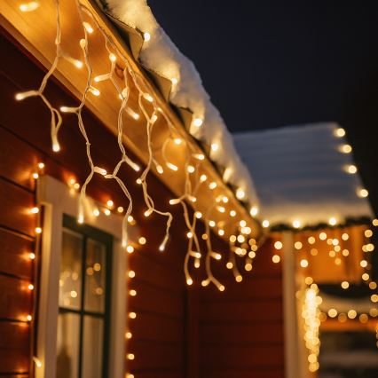 LED lauko užuolaida 360xLED/8 funkcijų 15m IP44 šiltai balta