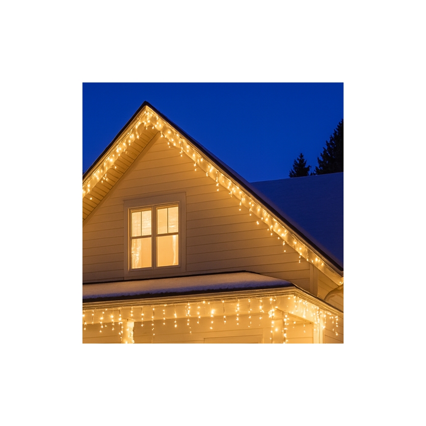 LED lauko užuolaida 360xLED/8 funkcijų 15m IP44 šiltai balta