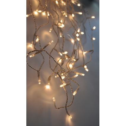 LED lauko užuolaida 360xLED/8 funkcijų 15m IP44 šiltai balta