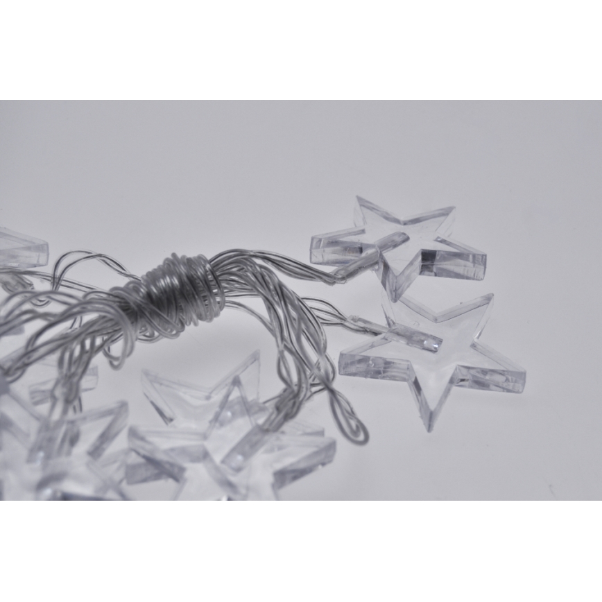 LED Kalėdinė girlianda 10xLED/2xAA 2,5m šaltai balta