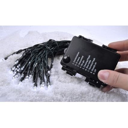 LED lauko girlianda 50xLED/8 funkcijų/3xAA 8m IP44 šilta balta