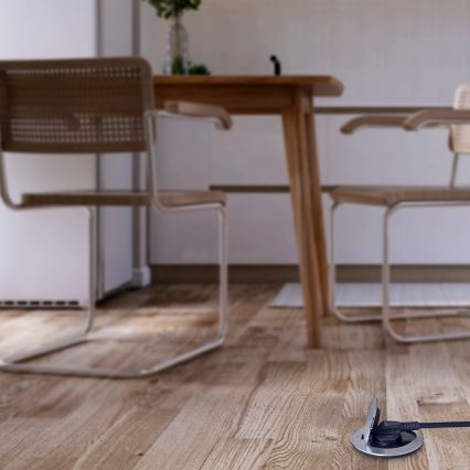 Lauko įmontuotas grindų socket IP55 apvalus