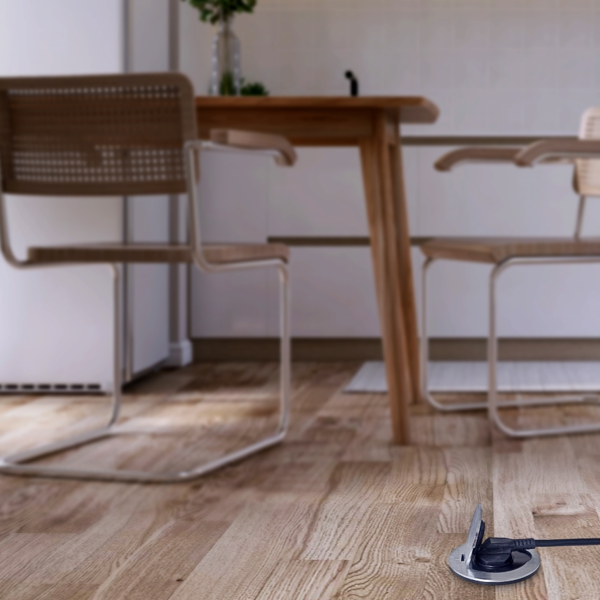 Lauko įmontuotas grindų socket IP55 apvalus