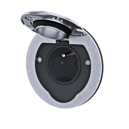 Lauko įmontuotas grindų socket IP55 apvalus