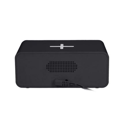 Skaitmeninis laikrodis su Qi belaidžiu įkrovikliu 230V/CR2032, juodas