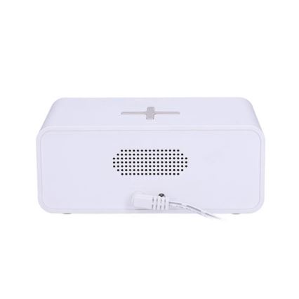 Skaitmeninis laikrodis su Qi belaidžio įkrovimo funkcija, 230 V / CR2032, baltas