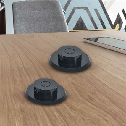 Įmontuojamas USB įkroviklis USB A+C juodas