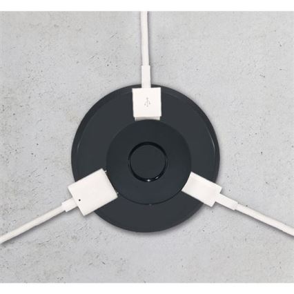 Įmontuojamas USB įkroviklis USB A+C juodas