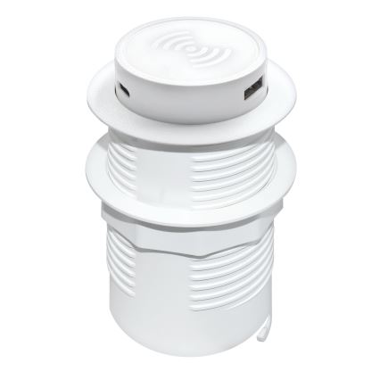 Integruotas belaidis įkroviklis + USB A+C baltas