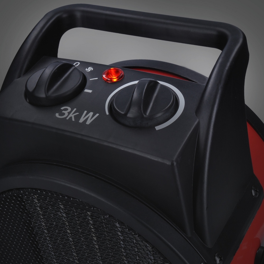 Stovintis ventiliatorius su keraminis kaitinimo elementas 3000W/230V juoda