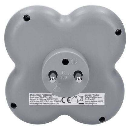 Maitinimo skirstytuvas 3x 16A su USB A+C greituoju įkrovikliu 20W