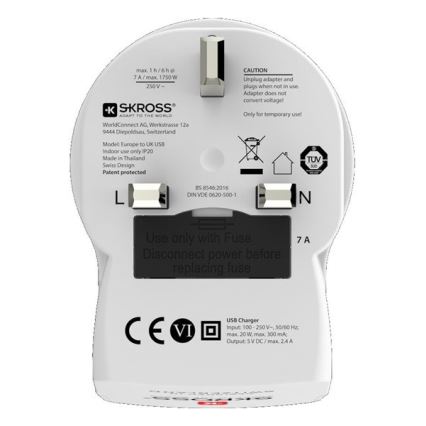 Kelioninis adapteris JK 230 V + 2x USB prievadai