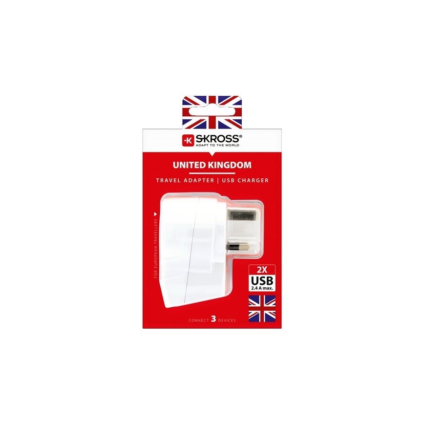 Kelioninis adapteris JK 230 V + 2x USB prievadai
