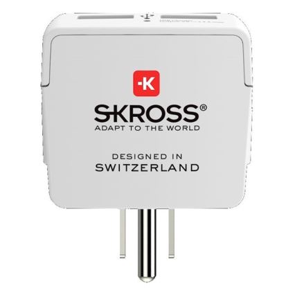 Kelionės adapteris JAV 230V + 2x USB prievadai