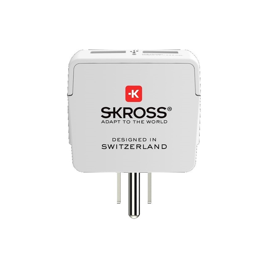 Kelionės adapteris JAV 230V + 2x USB prievadai