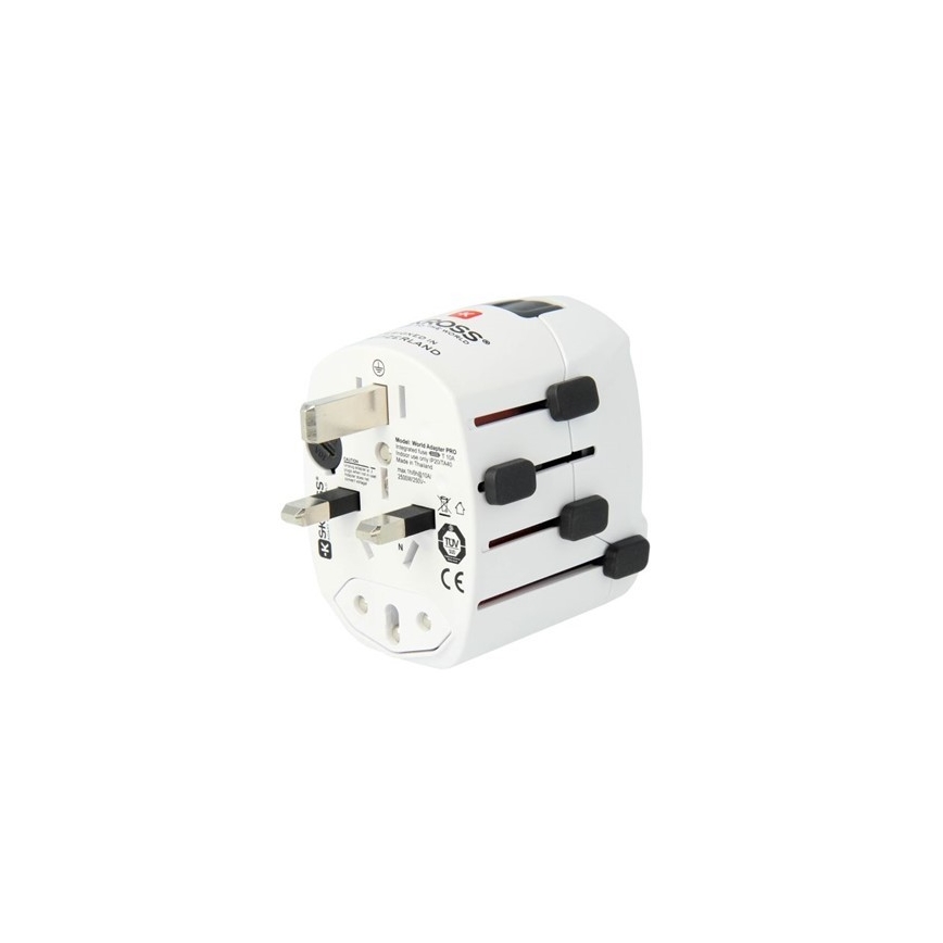 Universalus kelioninis adapteris visam pasauliui 230V + USB jungtis