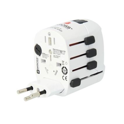 Universalus kelioninis adapteris visam pasauliui 230V + USB jungtis