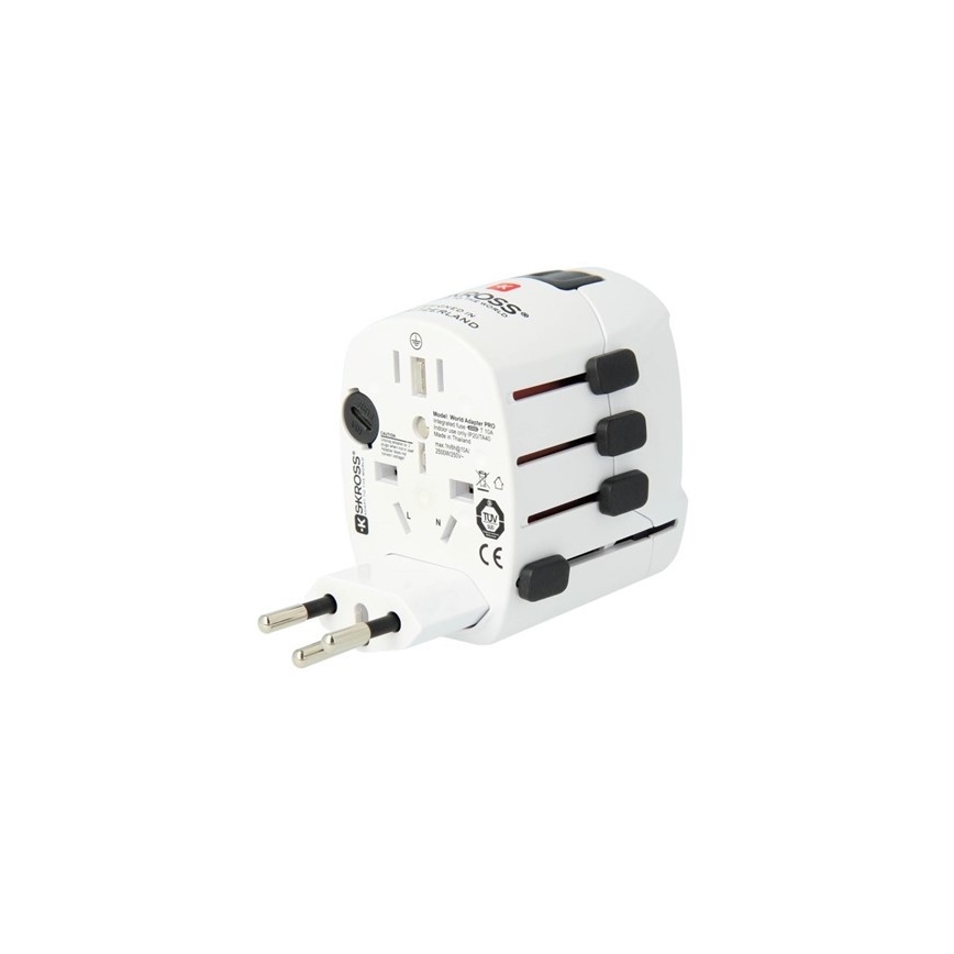 Universalus kelioninis adapteris visam pasauliui 230V + USB jungtis