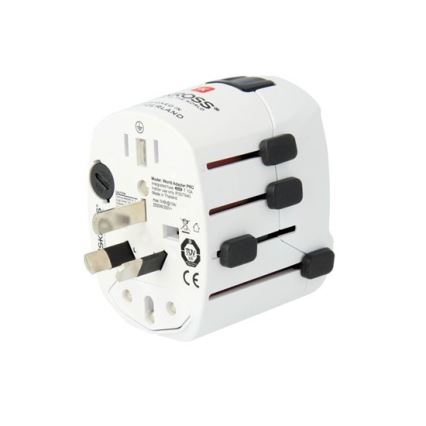 Universalus kelioninis adapteris visam pasauliui 230V + USB jungtis