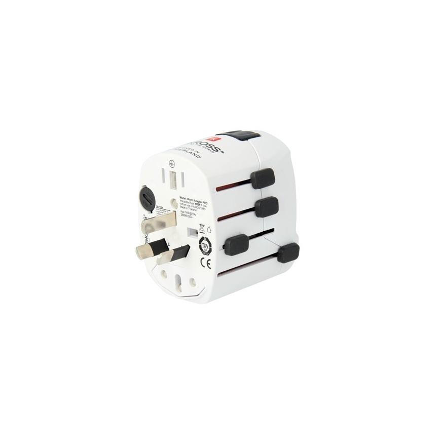 Universalus kelioninis adapteris visam pasauliui 230V + USB jungtis