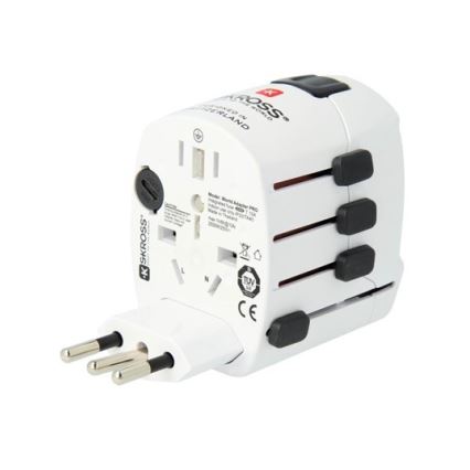 Universalus kelioninis adapteris visam pasauliui 230V + USB jungtis