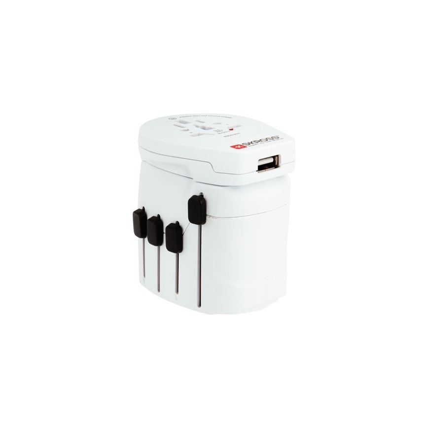 Universalus kelioninis adapteris visam pasauliui 230V + USB jungtis