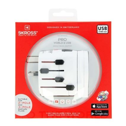 Universalus kelioninis adapteris visam pasauliui 230V + USB jungtis