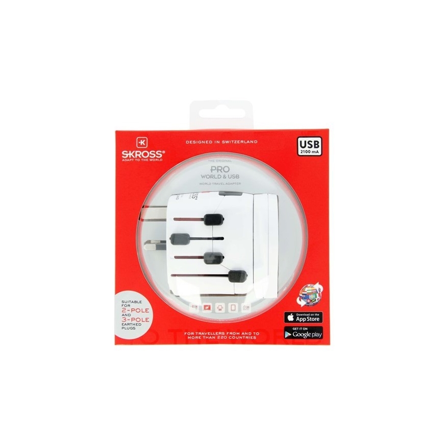Universalus kelioninis adapteris visam pasauliui 230V + USB jungtis