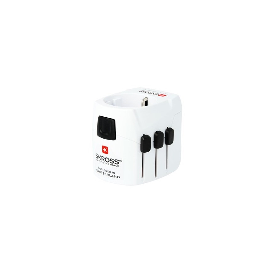 Kelioninis adapteris JK, JAV, Australijai ir Kinijai 230V + 2x USB prievadas