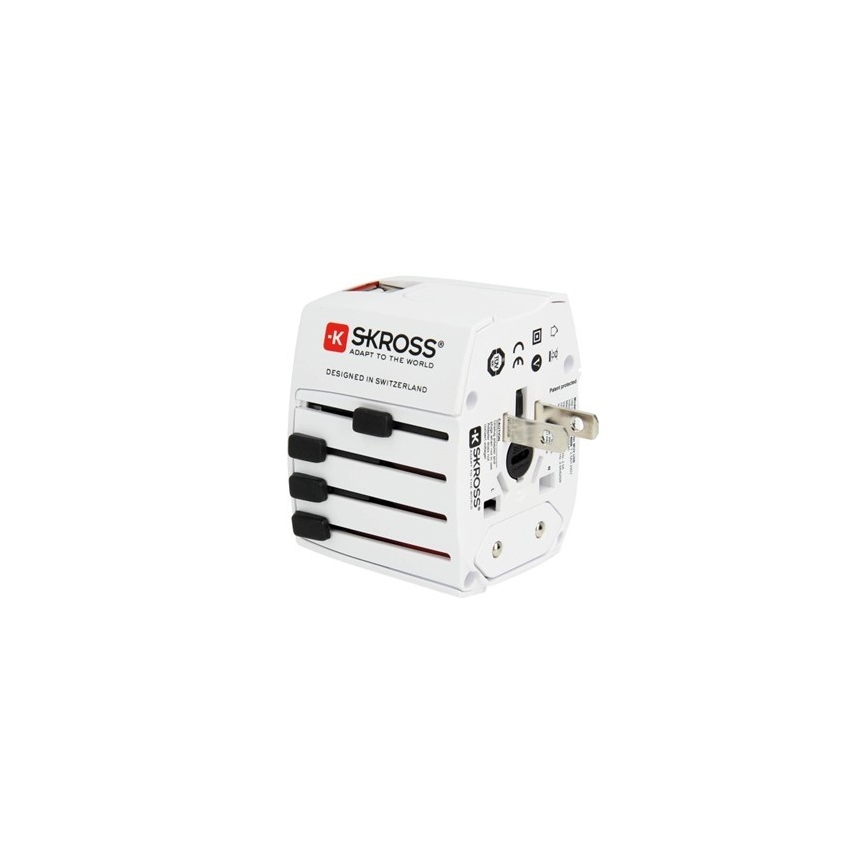 Tarptautinis kelioninis adapteris 230V + 2x USB jungtis