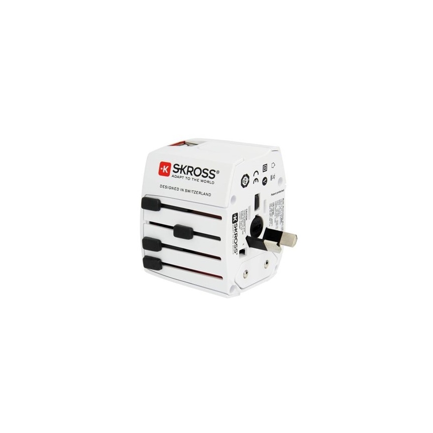 Tarptautinis kelioninis adapteris 230V + 2x USB jungtis