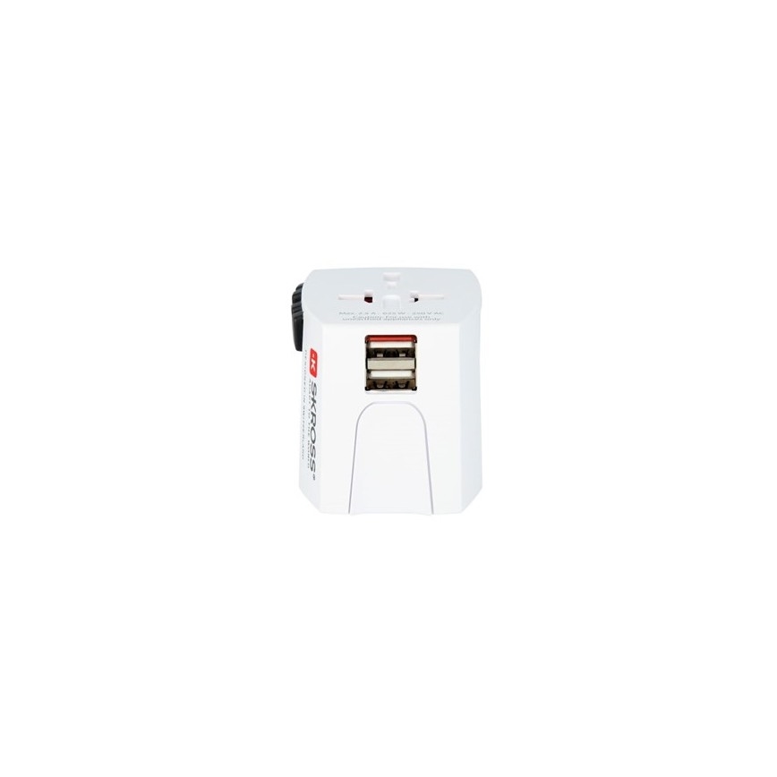 Tarptautinis kelioninis adapteris 230V + 2x USB jungtis