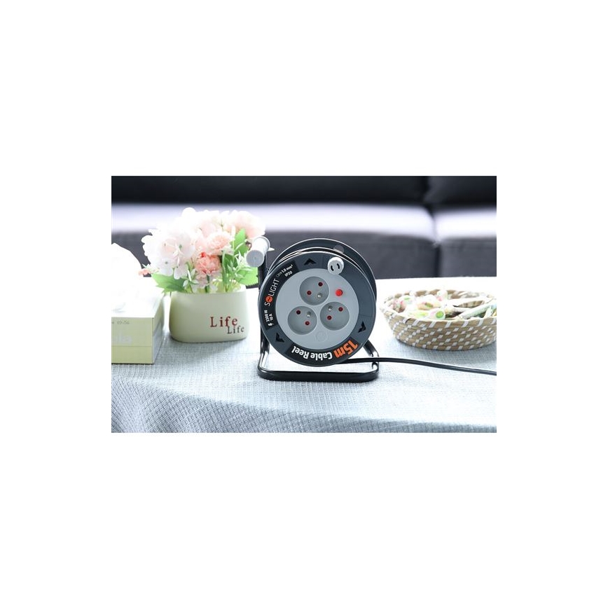 Ilgintuvas ant ritės, 3 lizdai, 12 m