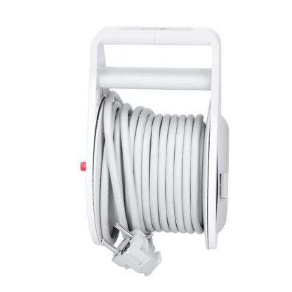 Pratęsimo laidas ant ritės, 2 lizdai + USB A+C, 10 m