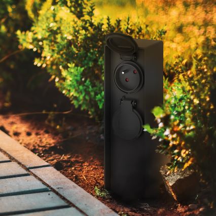 Lauko kištukinių lizdų stulpas 2Z 230V IP44