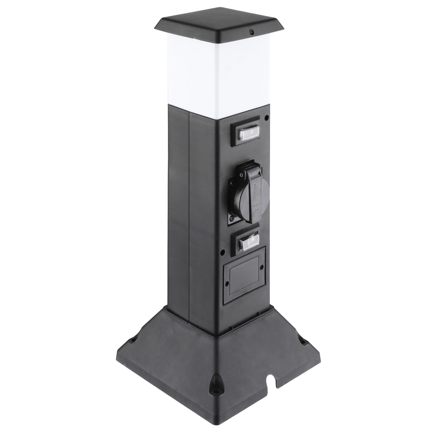 Lauko lempa su 2 lizdais 1xE14/15W/230V IP44 juoda