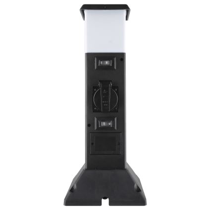 Lauko lempa su 2 lizdais 1xE14/15W/230V IP44 juoda