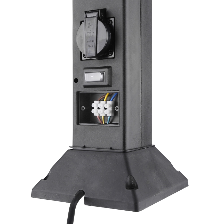 Lauko lempa su 2 lizdais 1xE14/15W/230V IP44 juoda