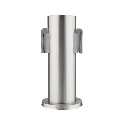 Lauko kištukinių lizdų stulpas 2Z 230V IP44 matinis chromas apvalus
